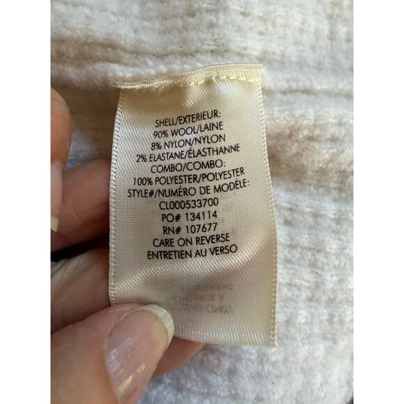 ALICE + OLIVIA Wool Blend Puff Sleeve Cropped Open Cardigan Jacket L - Picture 9 of 10